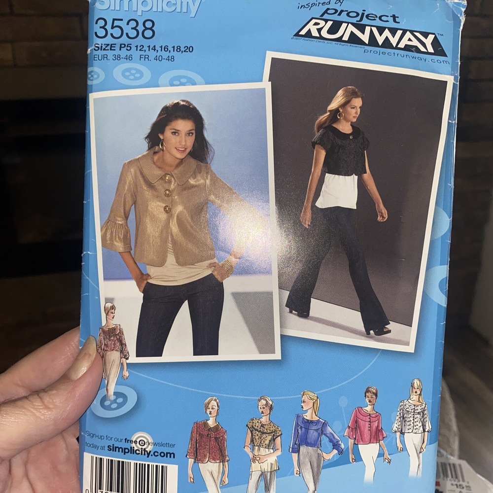 Simplicity 3538 Project Runway Jackets Sewing Pattern Misses 12-20 UNCUT 2007